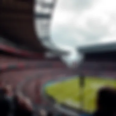 An iconic view of a historic British stadium filled with enthusiastic fans