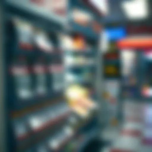 Lottery ticket display at a convenience store