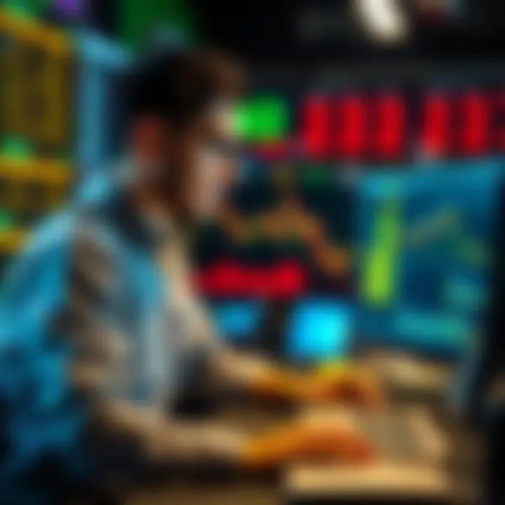 Person analyzing data on a computer