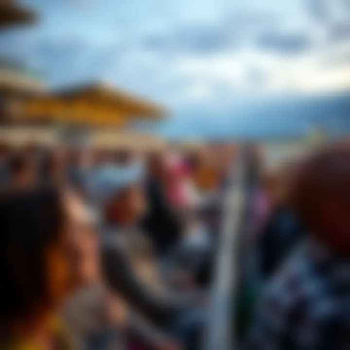 Engaged Audience at the Racetrack A vibrant racetrack filled with enthusiastic spectators