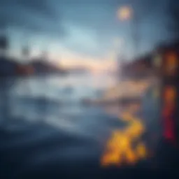 A conceptual illustration of floodwaters representing internal conflict