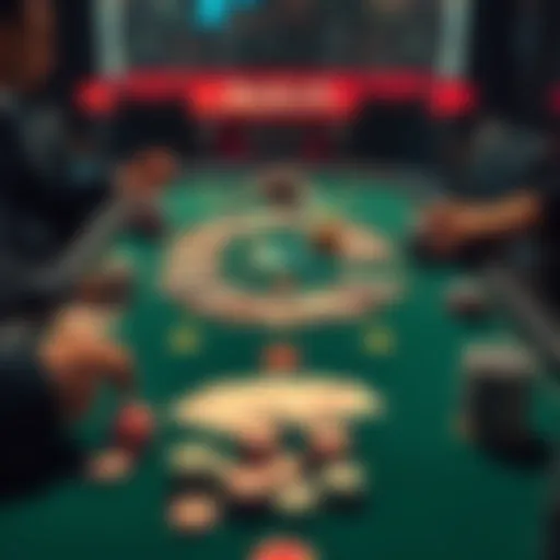 Poker Table Dynamics A detailed layout of a poker table showcasing various game elements