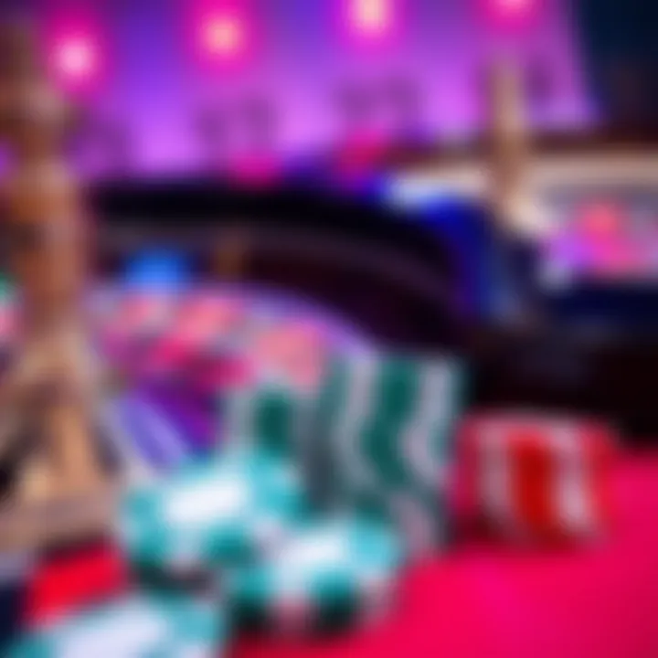 An engaging visual representation of roulette wheel and betting chips