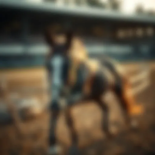 Thoroughbred horse training session