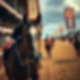 Historical depiction of Japanese horse racing