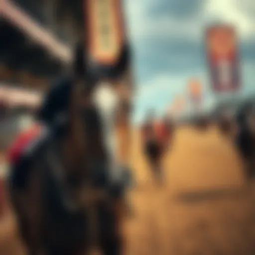 Historical depiction of Japanese horse racing