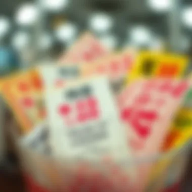 A visual representation of Korean lottery tickets showcasing vibrant designs.