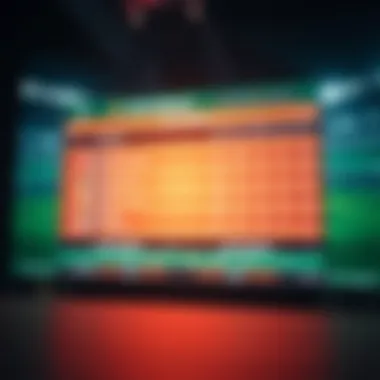 Latest match results displayed on a screen