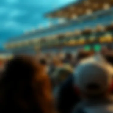 Excitement of Horse Racing Crowd Crowd engaged in horse racing excitement at Let’s Run Park
