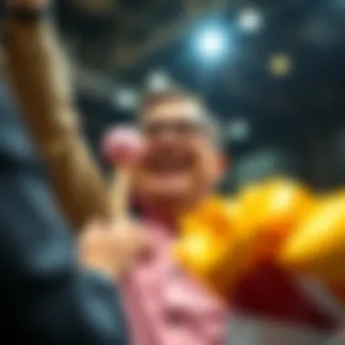 Celebration of Success in the Lottery Business Successful lottery business owner celebrating achievements