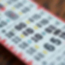 A close-up of a lottery ticket with colorful patterns and numbers.