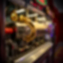 Detailed view of a lottery machine showcasing its internal mechanics