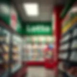 Lotto retail store interior showcasing lottery ticket displays