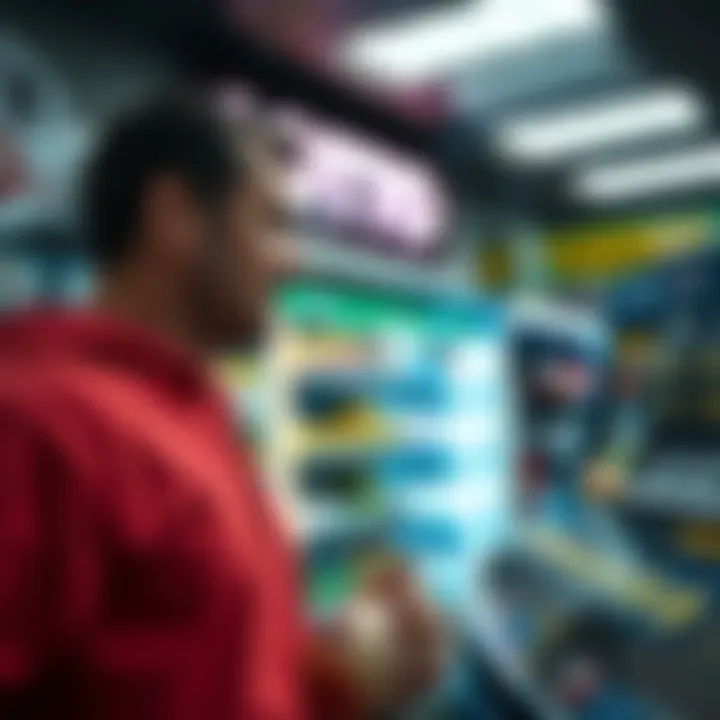 Success stories showcased within a lottery store environment.