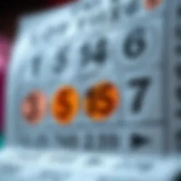 Lottery ticket with winning numbers highlighted