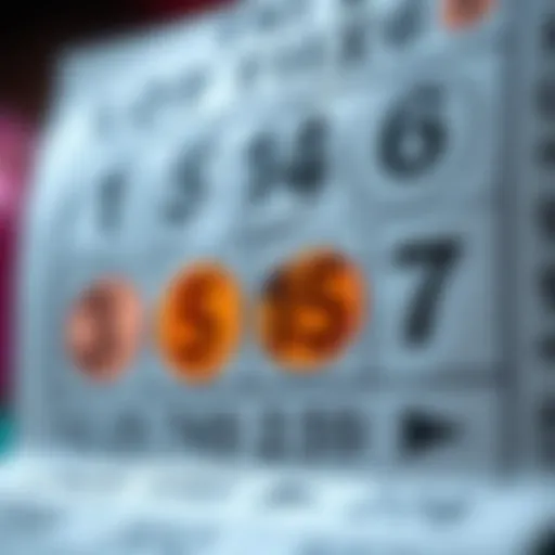 Lottery ticket with winning numbers highlighted