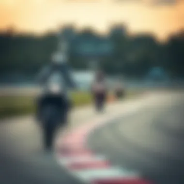 Rider practicing on the racetrack
