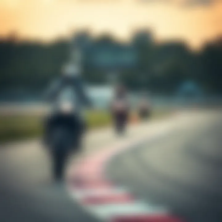 Rider practicing on the racetrack