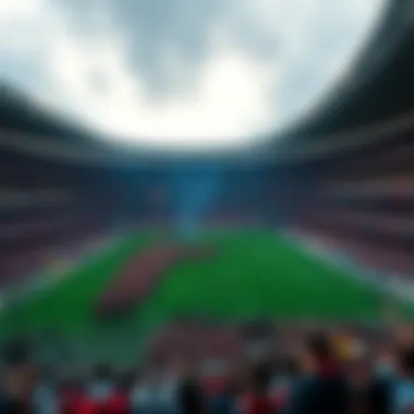 Stadium Packed with Fans View of a football stadium packed with passionate fans